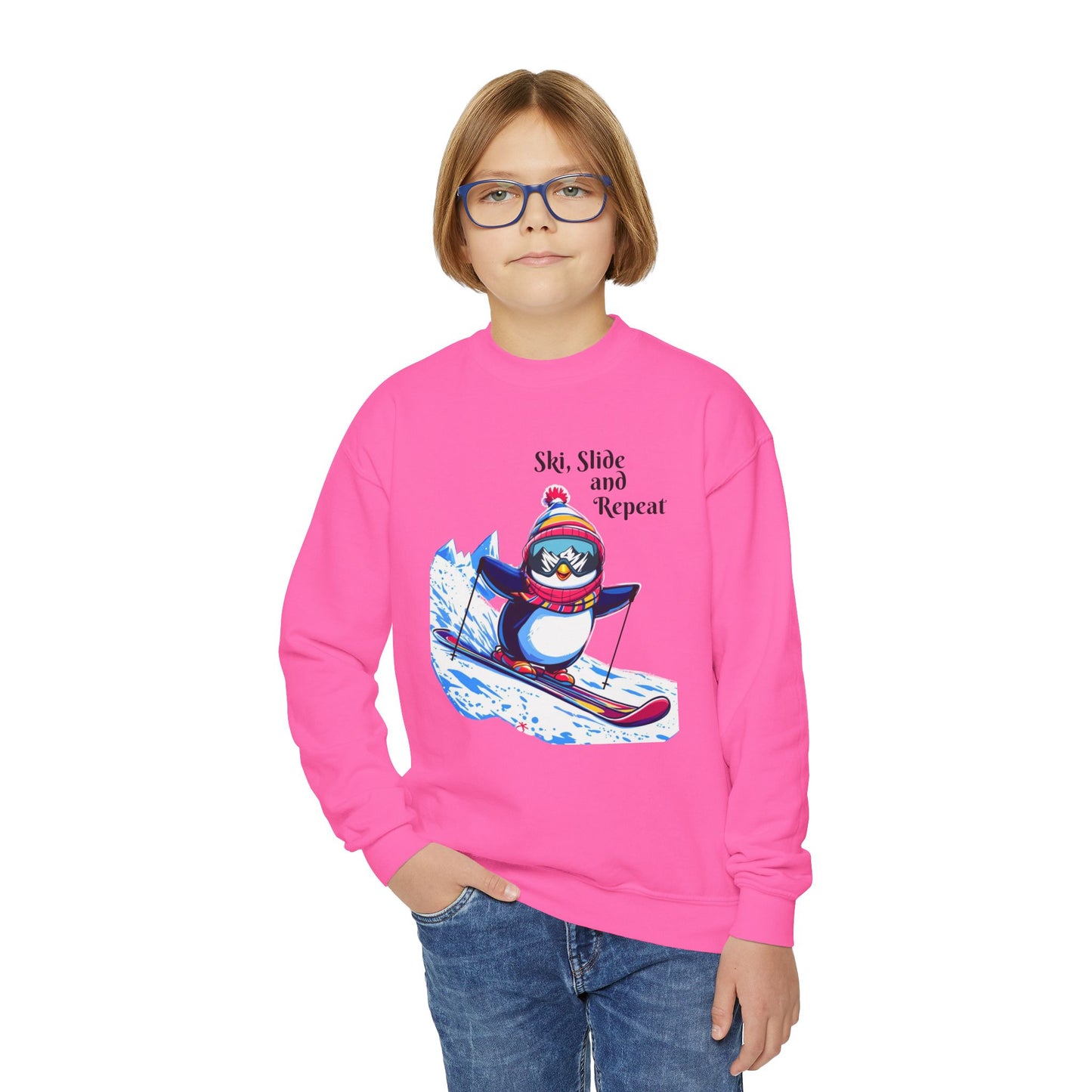 "Ski, Slide, and Repeat" Kids Sweatshirt