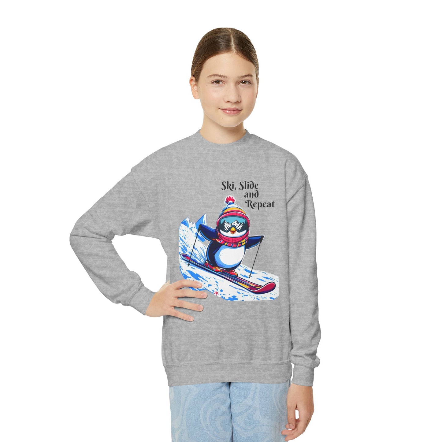 "Ski, Slide, and Repeat" Kids Sweatshirt