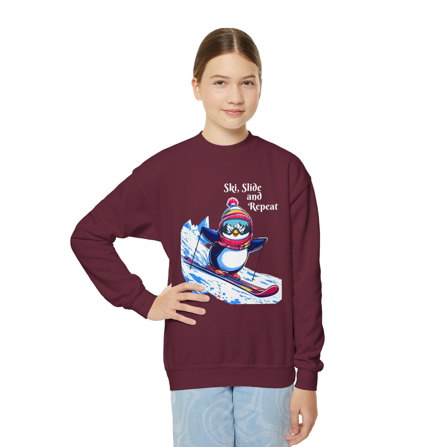 "Ski, Slide, and Repeat" Kids Sweatshirt