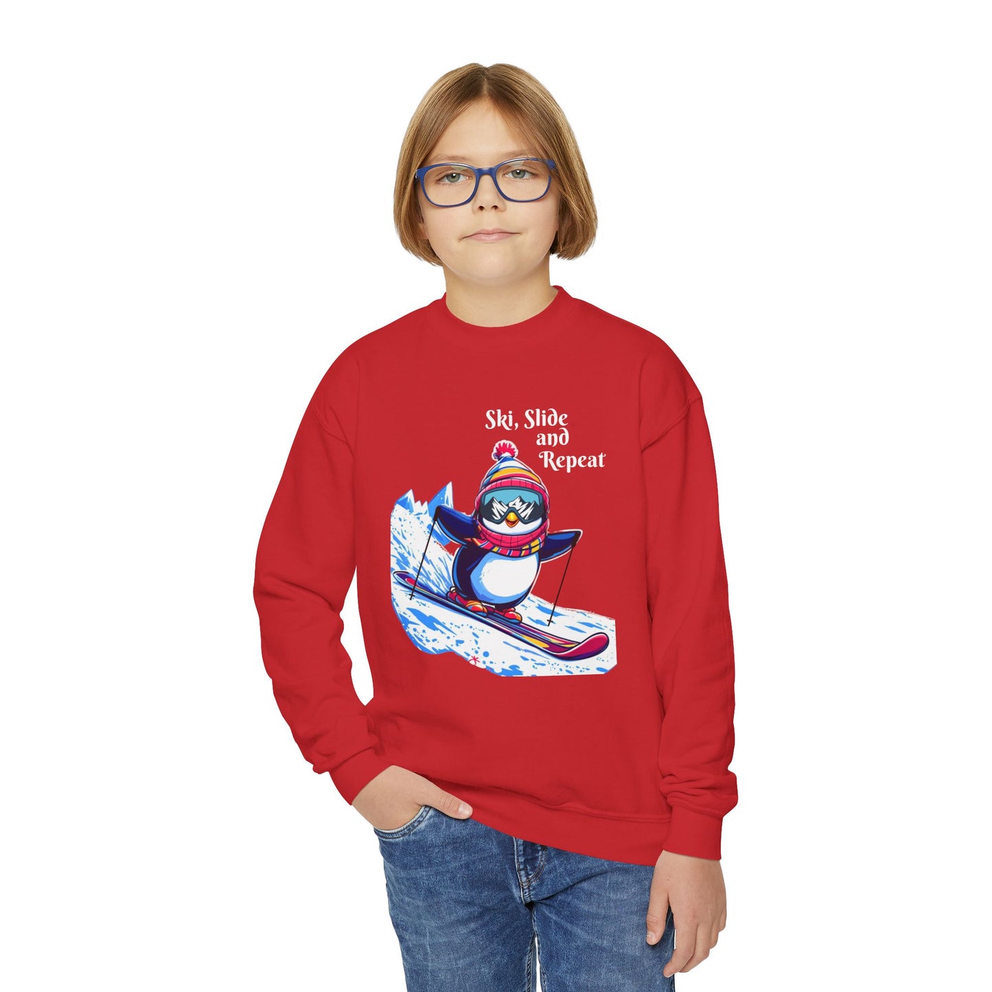 "Ski, Slide, and Repeat" Kids Sweatshirt