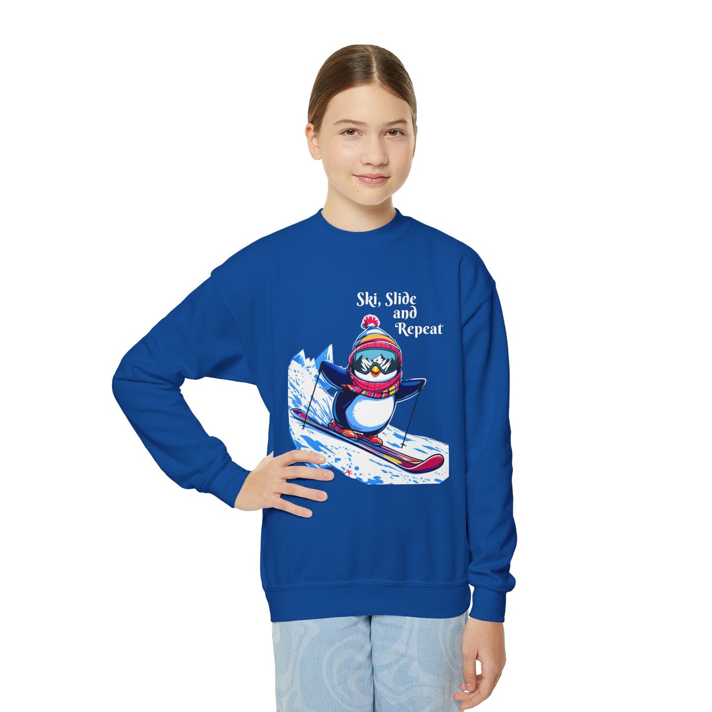 "Ski, Slide, and Repeat" Kids Sweatshirt