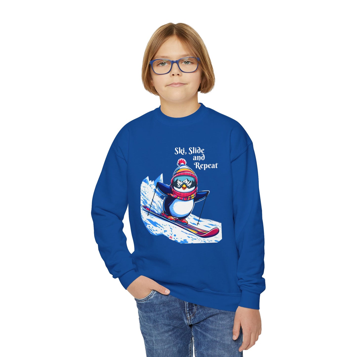 "Ski, Slide, and Repeat" Kids Sweatshirt