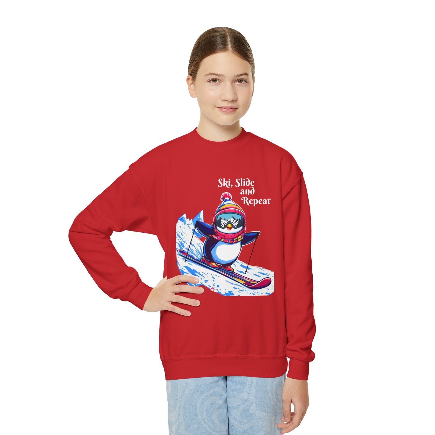 "Ski, Slide, and Repeat" Kids Sweatshirt