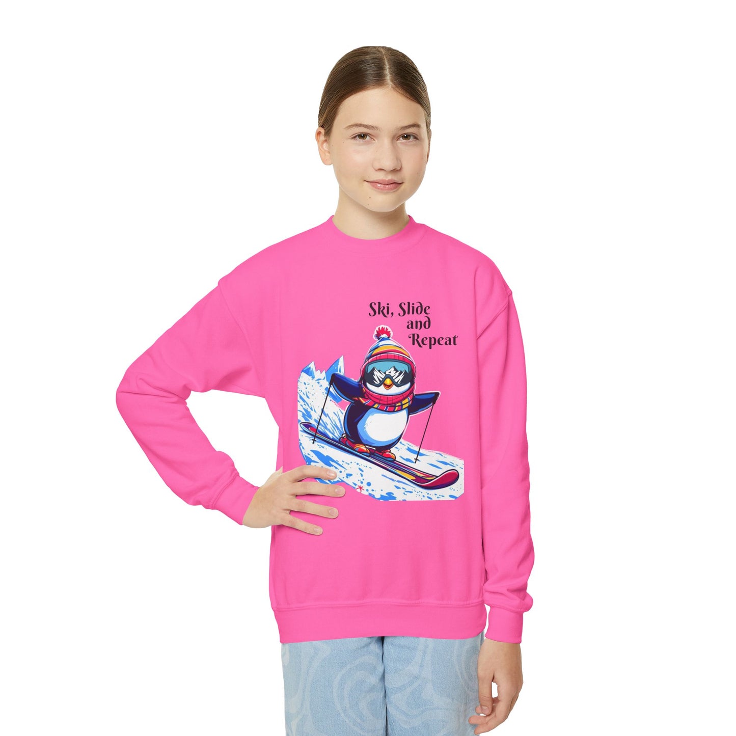 "Ski, Slide, and Repeat" Kids Sweatshirt